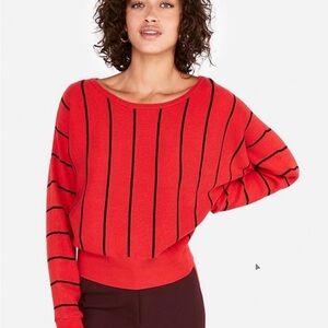 Express Red and Black Striped Women's Sweater Size XS